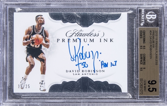 2018-19 Panini Flawless #34 David Robinson Premium Ink Autograph (#19/25) - BGS GEM MINT 9.5/10 AUTO